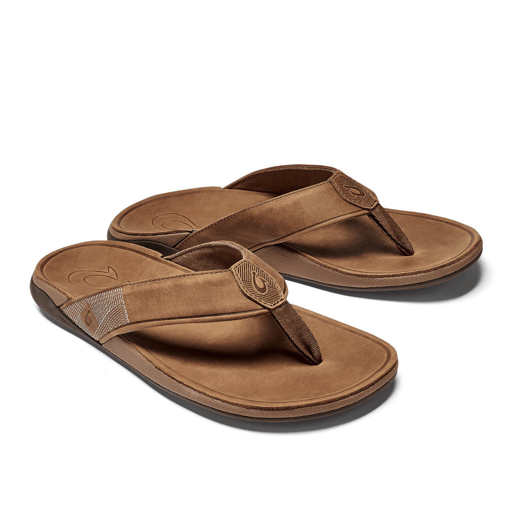 OluKai Men's Tuahine Leather Beach Sandals