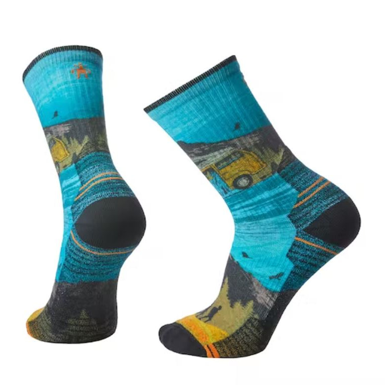 SmartWool Men's Hike Light Cushion Great Excursion Print Crew Socks