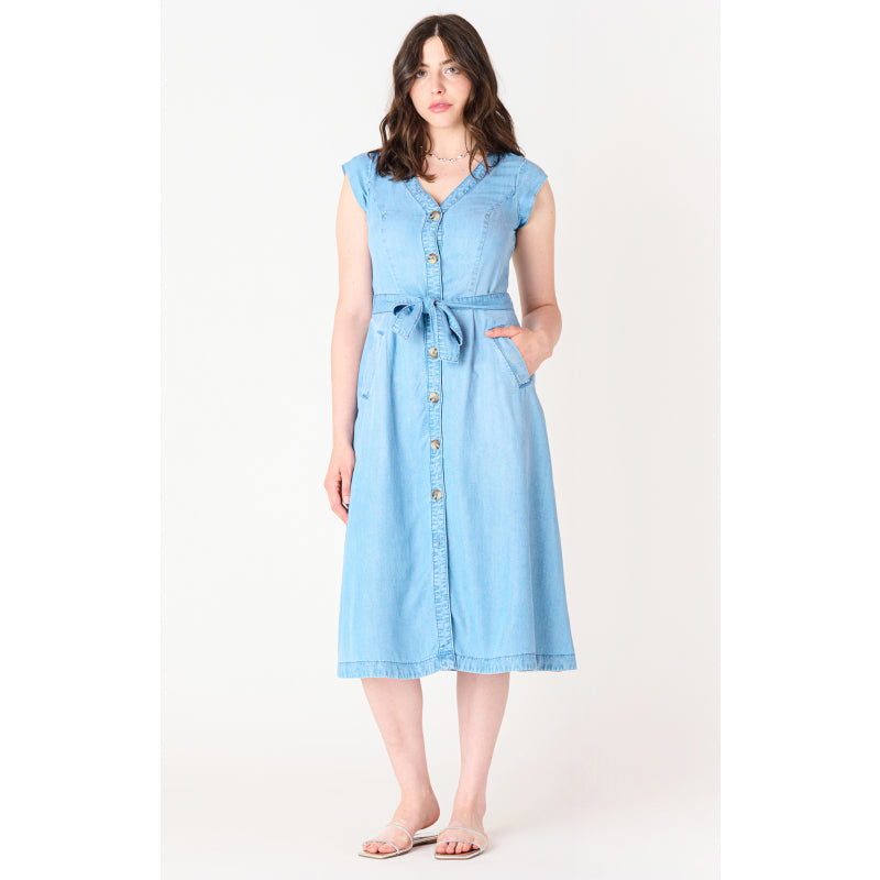Black Tape SS Front Tencel Midi Dress