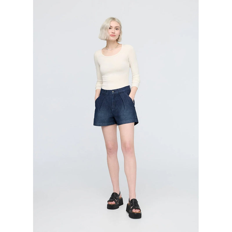 DU/ER Women's Performance Denim Lite Pleated Short