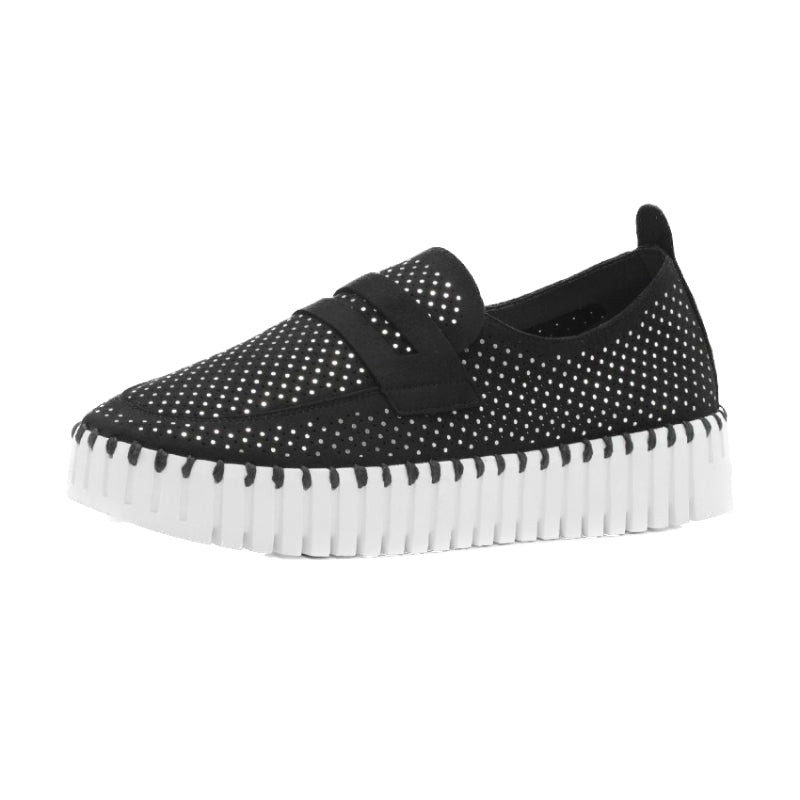 Ilse Jacobsen Platform Flats - Lurex Black