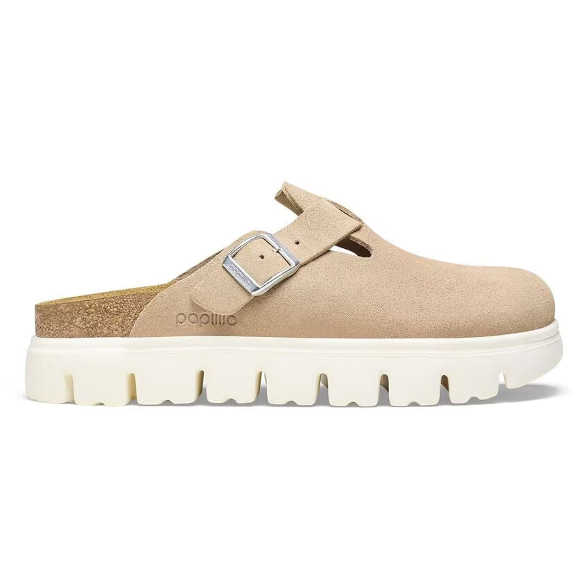Birkenstock Boston Chunky Suede Leather Warm Sand - Narrow