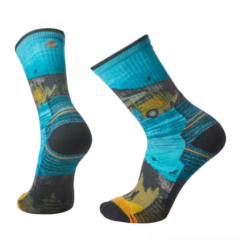SmartWool Men's Hike Light Cushion Great Excursion Print Crew Socks