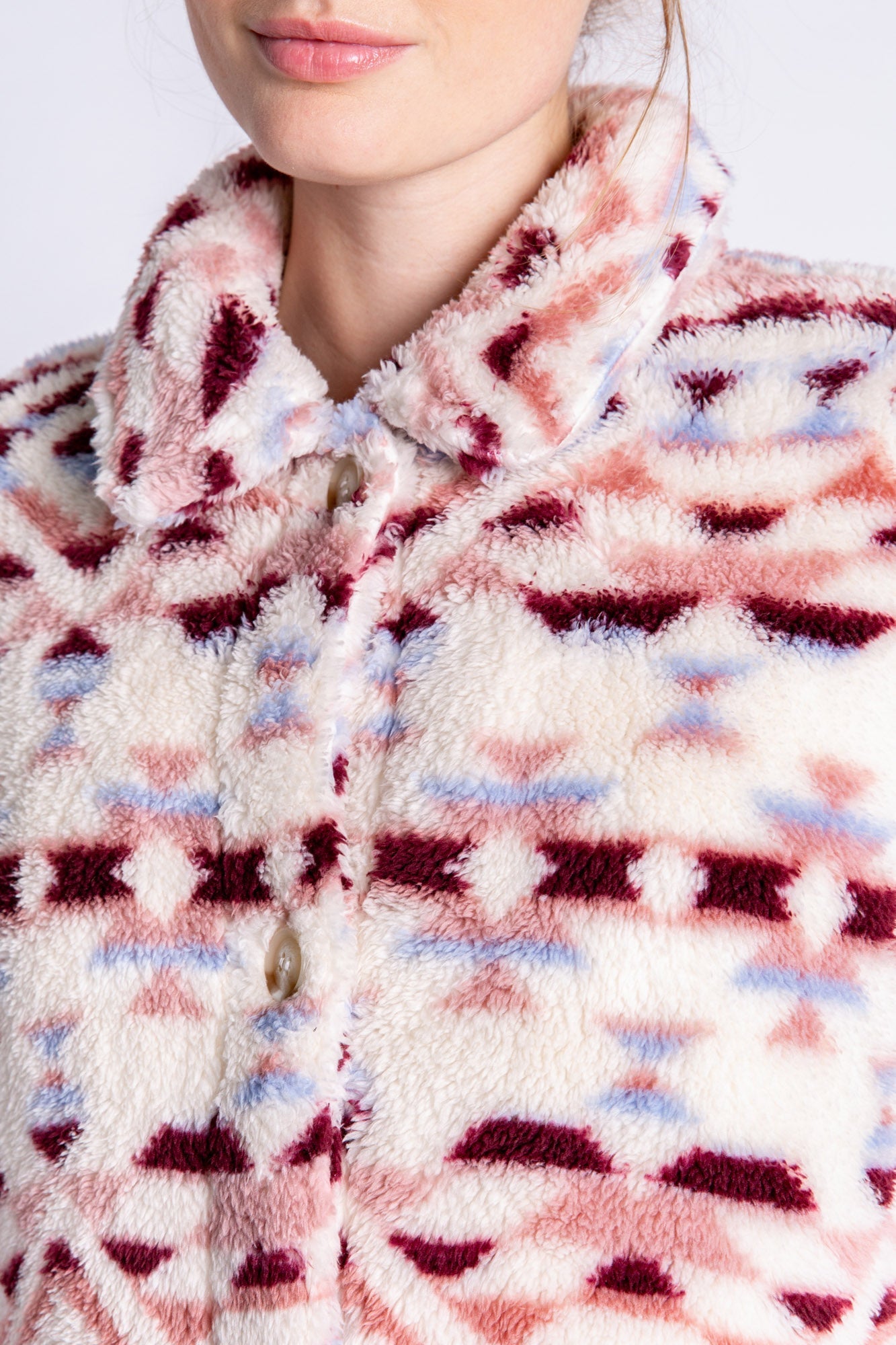 PJ Salvage Cozy Shacket Tribal Chevron Shacket