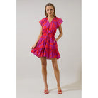 Sugarlips Arona Floral Baden Ruffle Mini Dress
