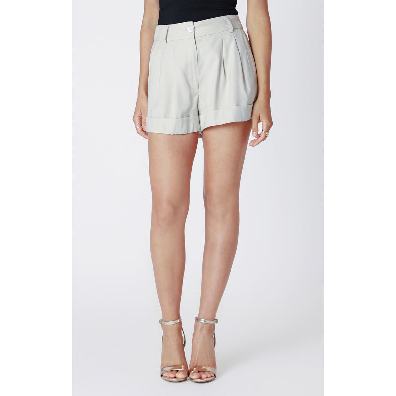 Black Tape Rolled Cuff Trouser Short